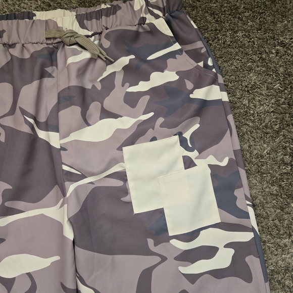 Daccla Womens Purple And Beige Camouflage Ankle Length Baggy Pants Size XL - Picture 3 of 5